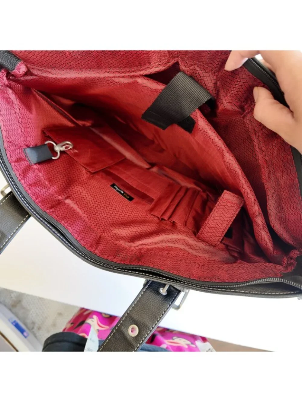 SOLO new york black leather laptop bag